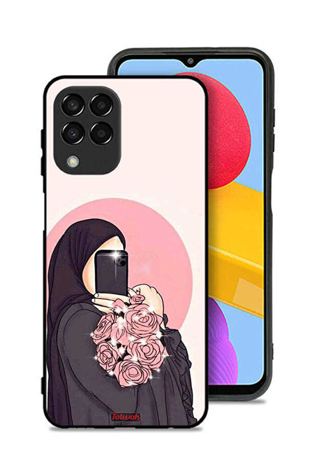 غطاء حماية لهاتف Samsung Galaxy M33، فن التقاط صور سيلفي مع حمل الزهور