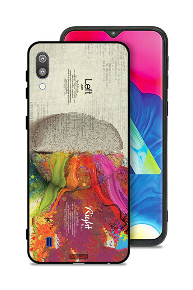 غطاء حماية لهاتف Samsung Galaxy M10 بتصميم تجريدي لعلم الدماغ