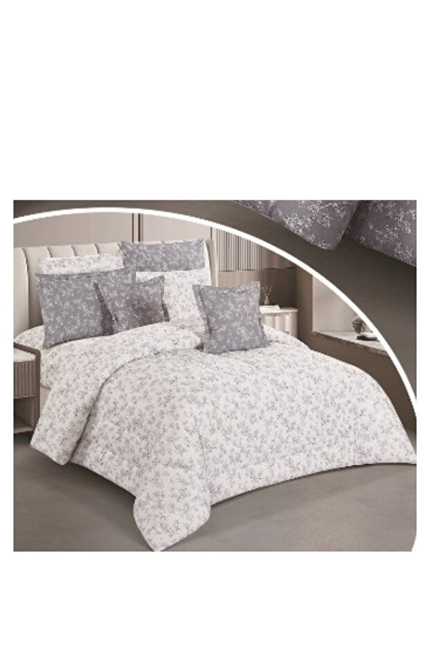 طقم لحاف نفرين نظام وجهين ، مفرش بحشوة داخلية مريحة مكون من ٨ قطع , 250x230cm - 5