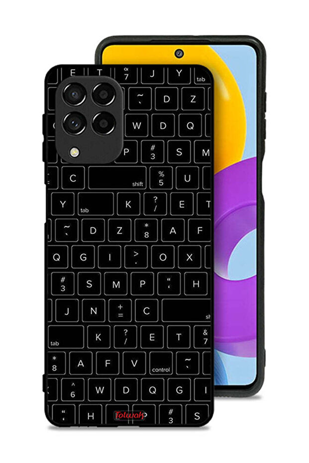 غطاء حماية لهاتف Samsung Galaxy M53 بنمط مفاتيح لوحة المفاتيح العشوائية