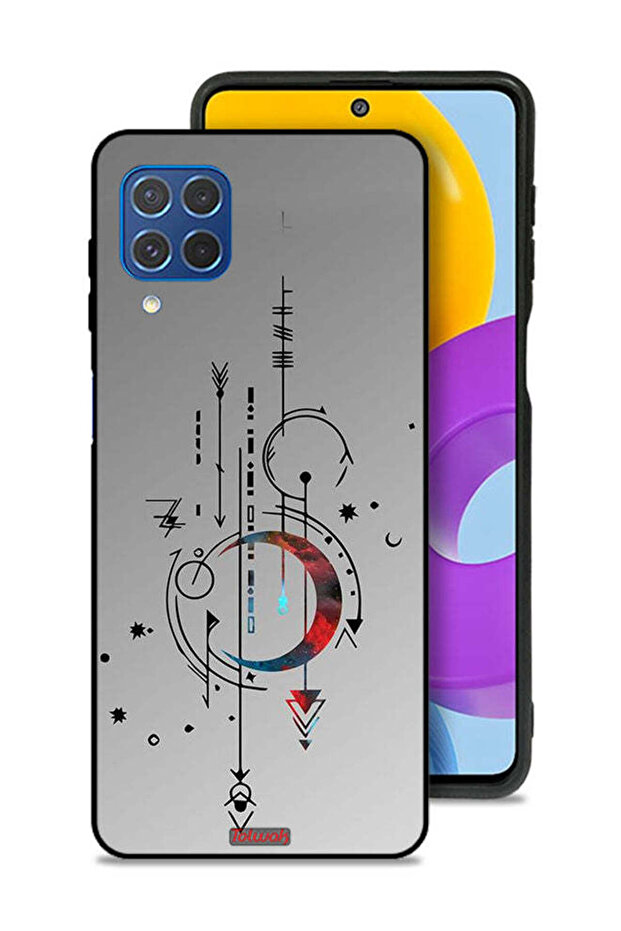 Samsung Galaxy F62 Protective Case Cover Moon And Arrows Art Pattern