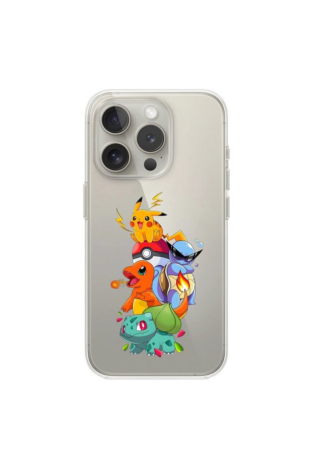 iPhone 13 Pro Compatible Transparent Case Pokemon 1 Design