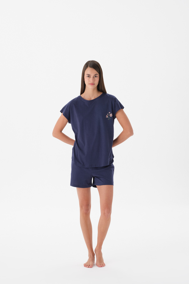 Pijama O Yaka Şort Tk. - 1