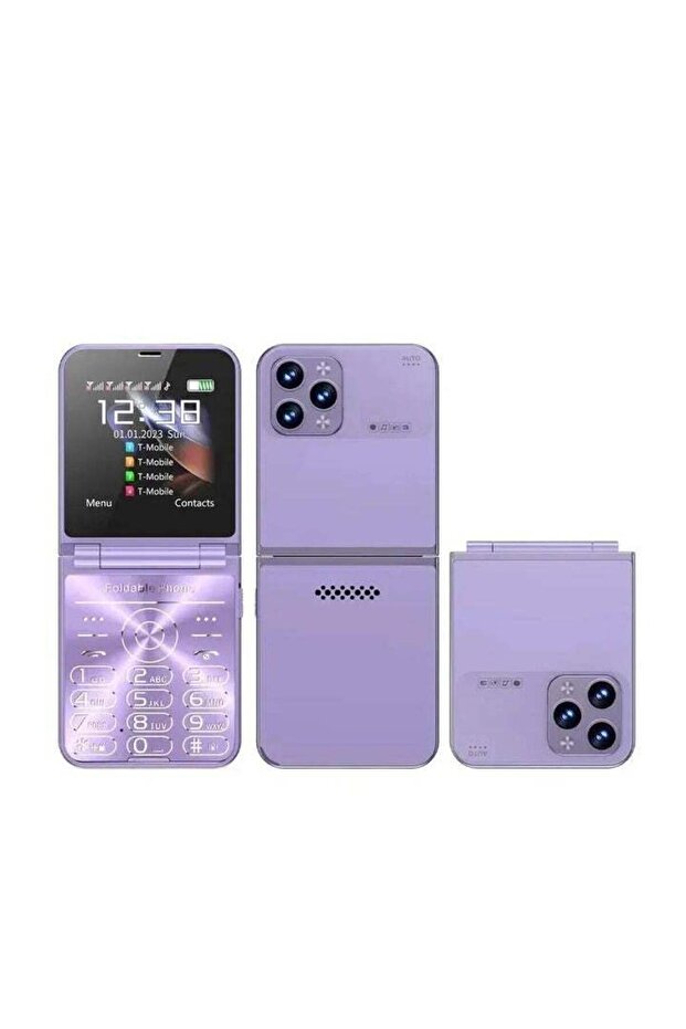 4 SIM Card Flip Mobile Phone, 2G GSM Cell Phone with Call Recording, Speed Dial, FM Radio, Magic Voi
