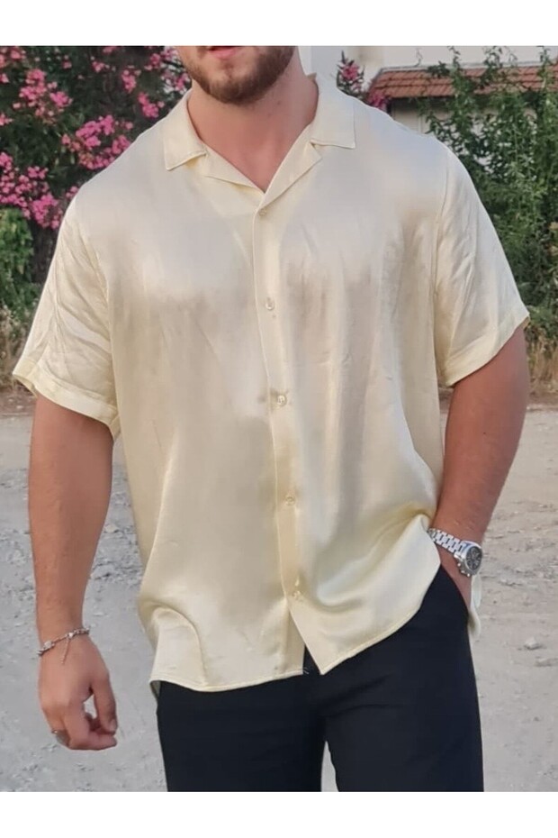 Oversize İpek Gömlek - 1