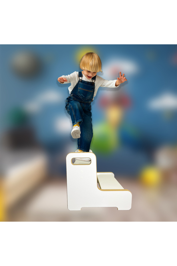 Mdf Basamak Tabure Çocuk Bebek Tabure Banyo Wc Lavabo Merdiven Yükseltici - 1