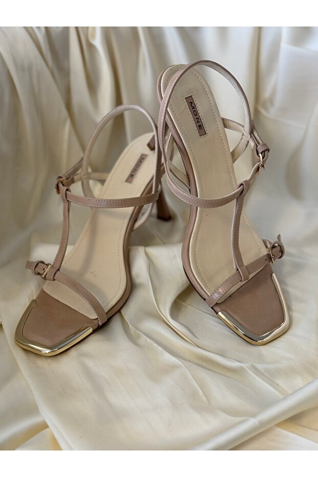 Topuklu bej ayakkabı - 2