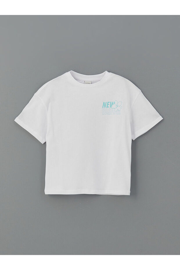 Crew Neck Printed Girl's T-Shirt (S5)
