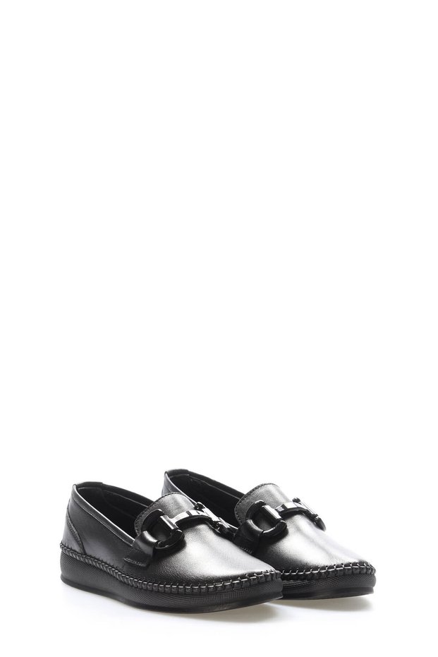 Tugerdi Black Genuine Leather Light Sole Buckle Quality Women's Casual Shoes Tg091642612455