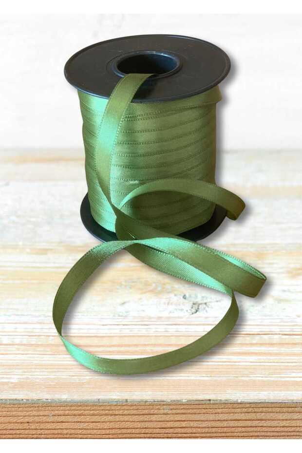Satin Fabric Green Ribbon 1Cmx100M Handcrafted Gift Wrapping Henna Bridal Dowry Bundle Decoration Ribbon Bow