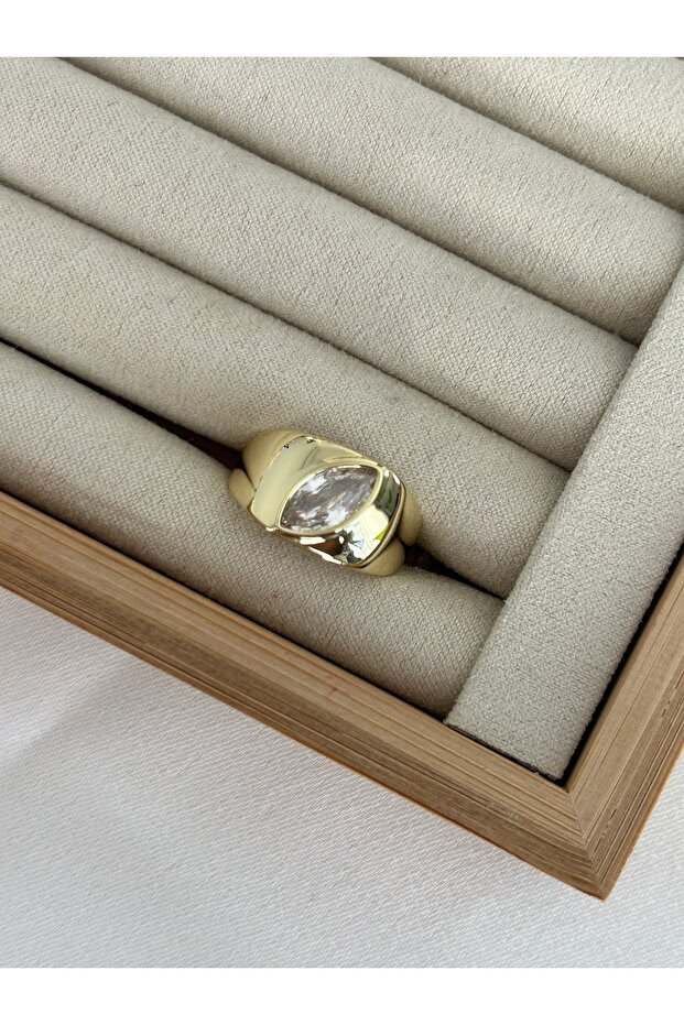 Gold Drop Stone Ring - 2