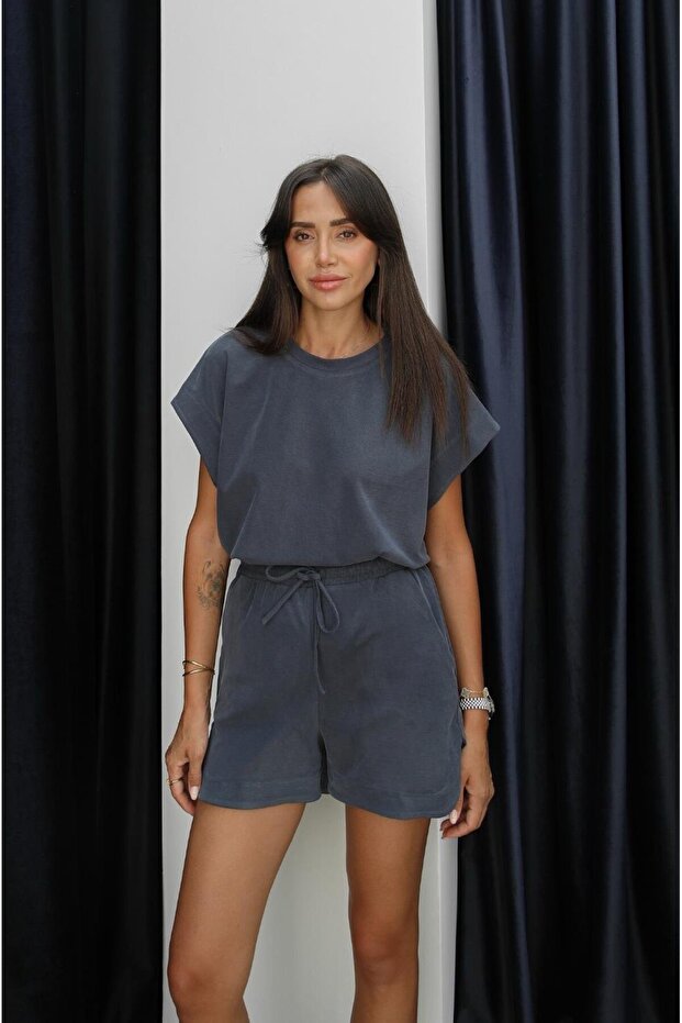 Σετ σορτς μπλούζας Anthracite Patrick Modal - 2