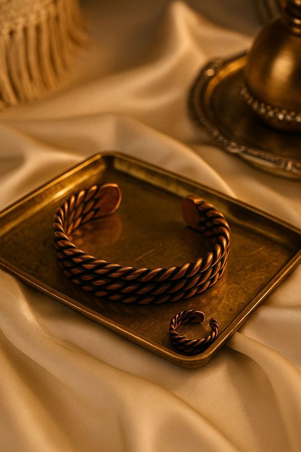 Zeyna Bakır Bileklik Ve Yüzük Set - 3