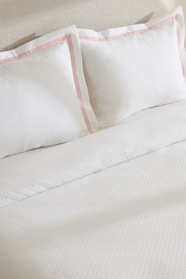 White Collection Doris %100 Pamuk Çift Kişilik Yatak Örtüsü Takımı Pudra - 2
