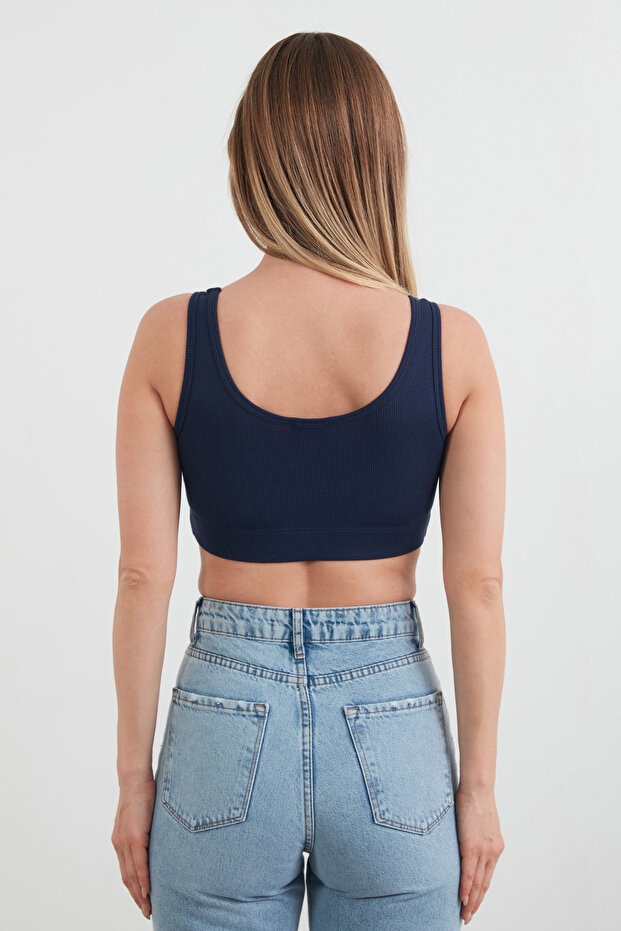 Basic Fitilli Modal Crop Büstiyer - 4