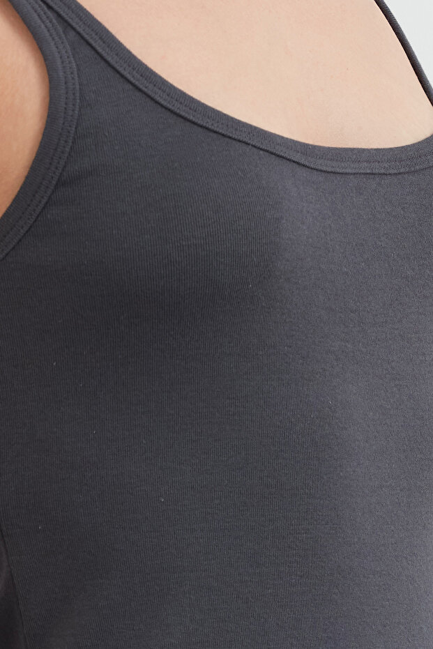 Basic Askılı Modal Elbise - 5