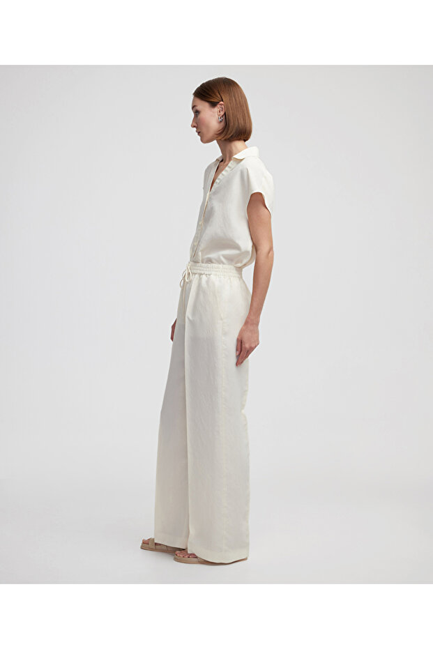 Ütü izli elastik bel pantolon - 5