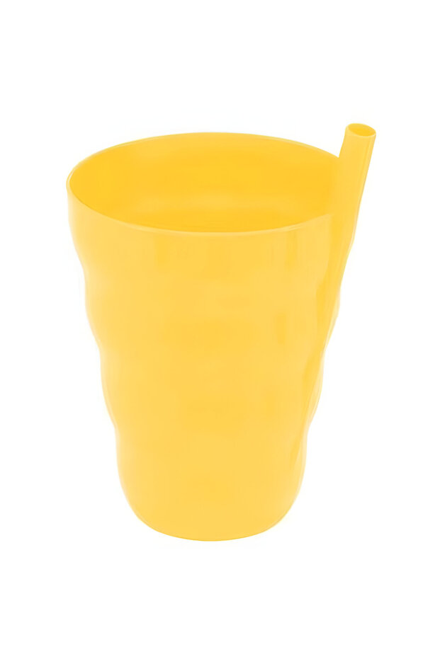 كوب بلاستيكي مع قشة مدمجة - 1