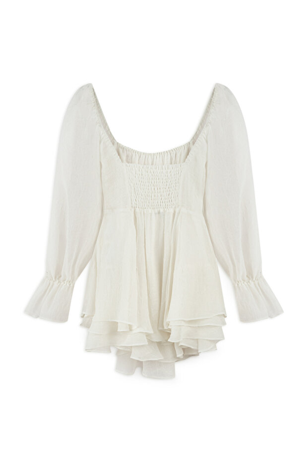 Volanlı Mini Elbise - 8