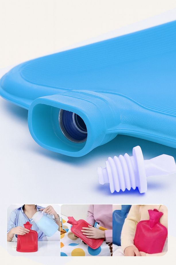 2L Sıcak Su Torbası – Peluş Yumuşak Kumaşlı Kılıf, Katlanabilir ve Güvenli PEMBE - 5