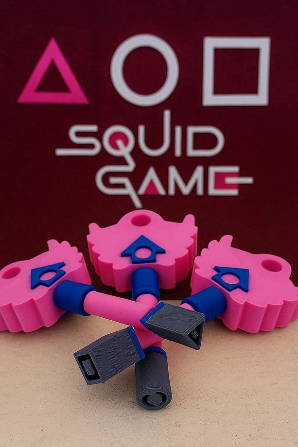 Squid Game 3- Kare Yuvarlak Üçgen Anahtar Seti- 3'lü Set- Saklambaç Oyunu Anahtarları - 1