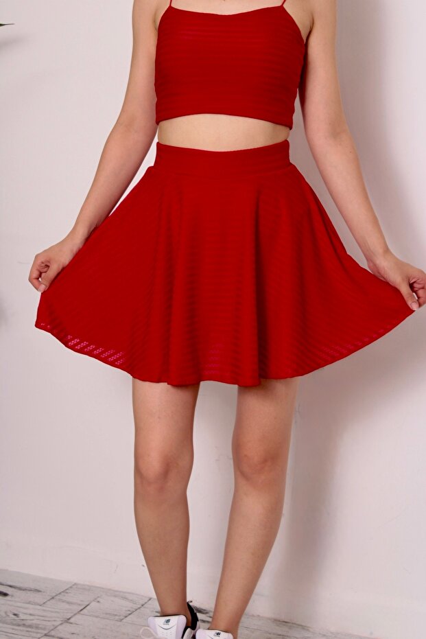 Elastic waist tennis shorts skirt