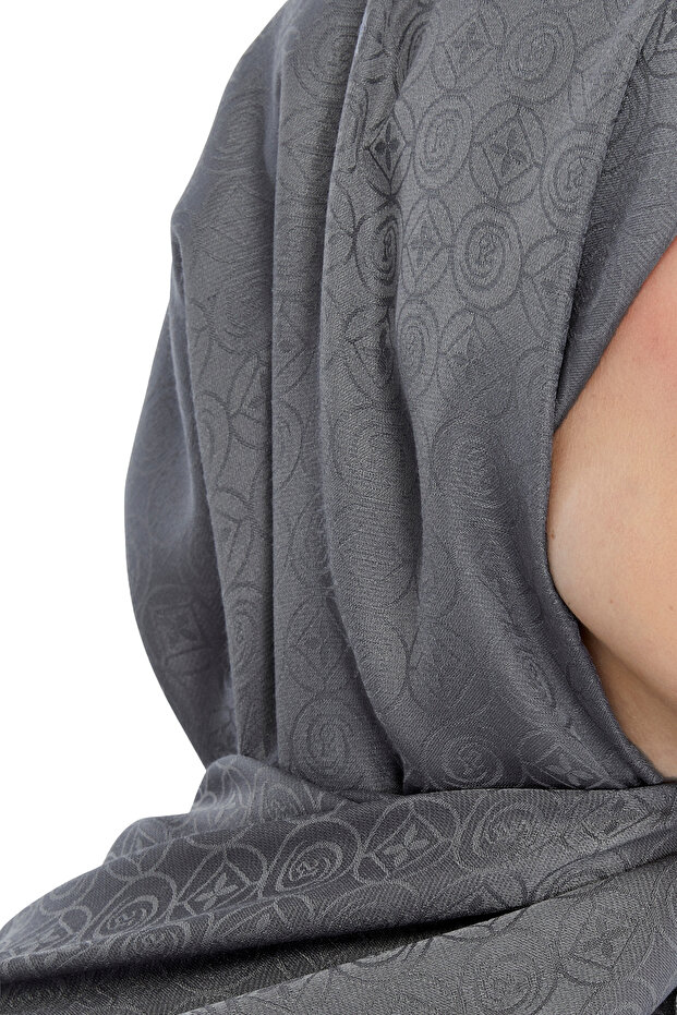 شال بنمط نجمة مونوجرام - مدخن - 6