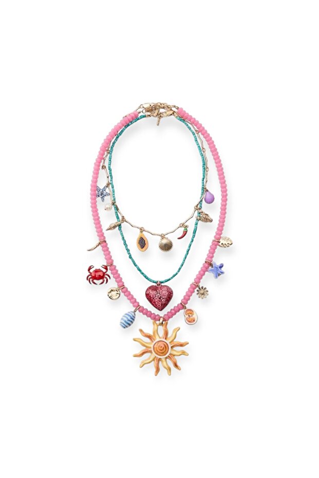 Marka Model Charm’lı 3’lü Yaz Kolyesi - 2