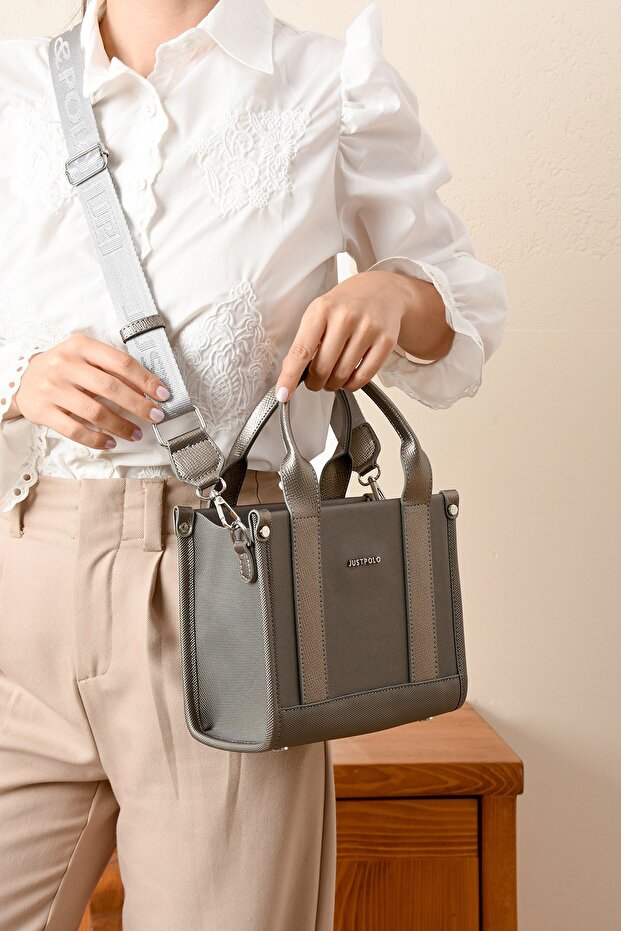 Women's Long Strap Gray Hand and Shoulder Bag-Bd6072