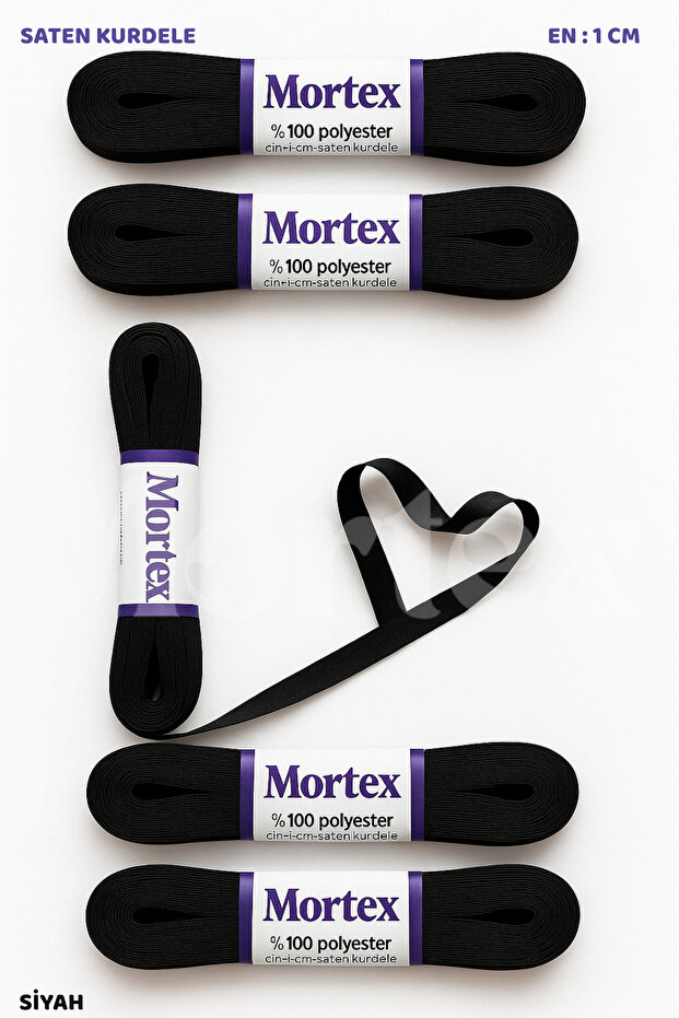 Black Satin Ribbon 1cm 10Mt - Ribbon for Bundle, Wedding, Engagement, Dowry, Gift, Decoration