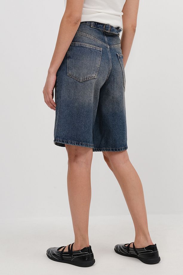 Kayış Detaylı Bermuda Denim Şort Ş476-PNİ - 7