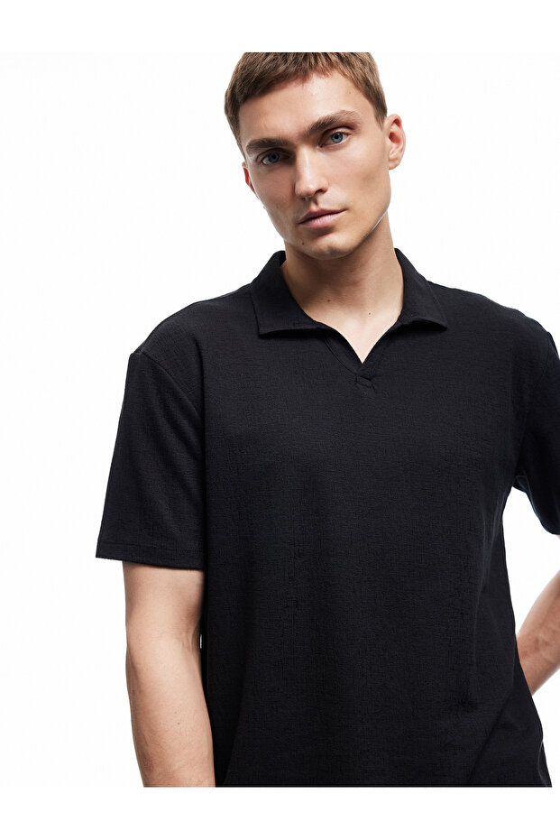 Cotton Regular Fit V Polo Neck Short Sleeve T-Shirt