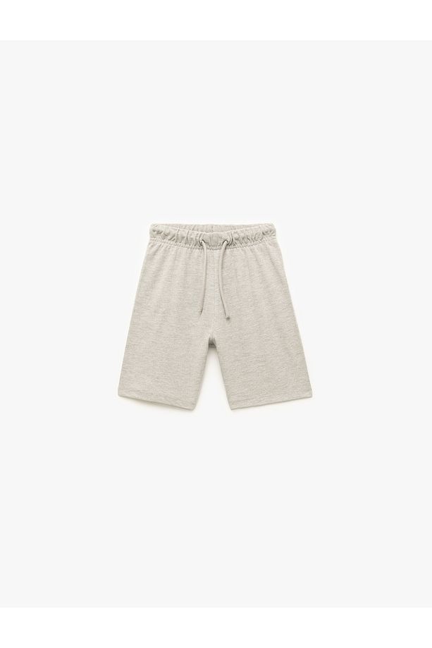 Pamuklu Beli Bağcıklı Basic Şort - 1