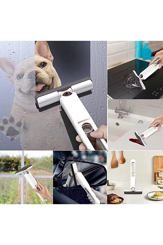 Window wiper, squeeze function, plastic, white/gray, 29 cm - 4