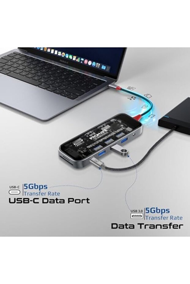 USB-C™ Hub, 11-in-1 Multi-Display Hub with Dual 4K HDMI, 4K DisplayPorts, Ultra-Fast 1000M - 8