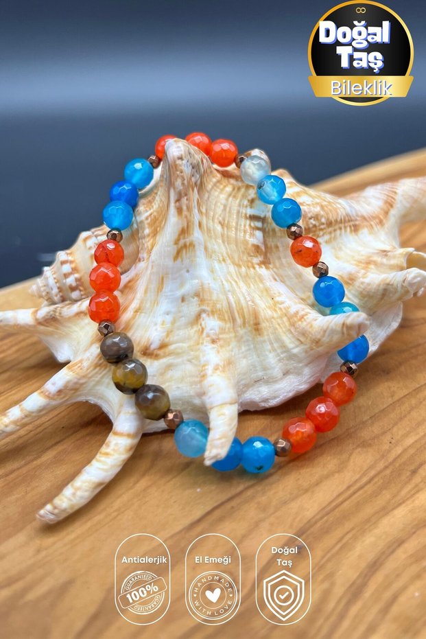 Courage Talisman – Natural Stone Unisex Aries Leo Capricorn Zodiac Power Bracelet
