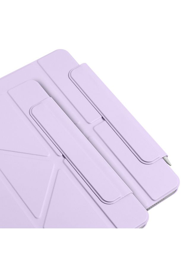 İpad Air 13 M2 M3 2024 2025 Uyumlu Magic Klavyeli Slim Kılıf Mıknatıslı Kilit Tutuculu Akıllı Kapak - 9
