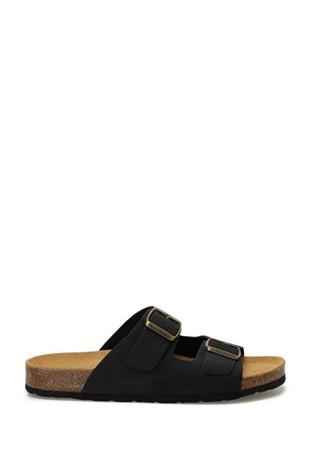 Mendy Lth Fx Buckled Side Written Suvet Nubuck Slippers