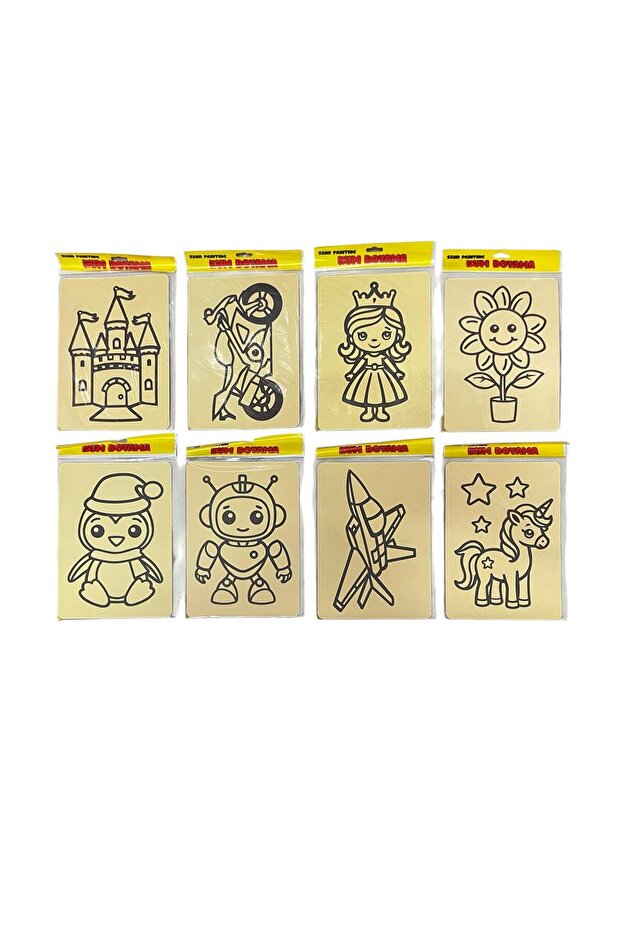 Sand Painting 24 Pieces (8 Models in the Picture X 3 Pieces Each) 16.5X23 cm