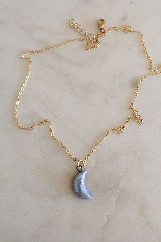 Blue Moon Handmade Porcelain Necklace