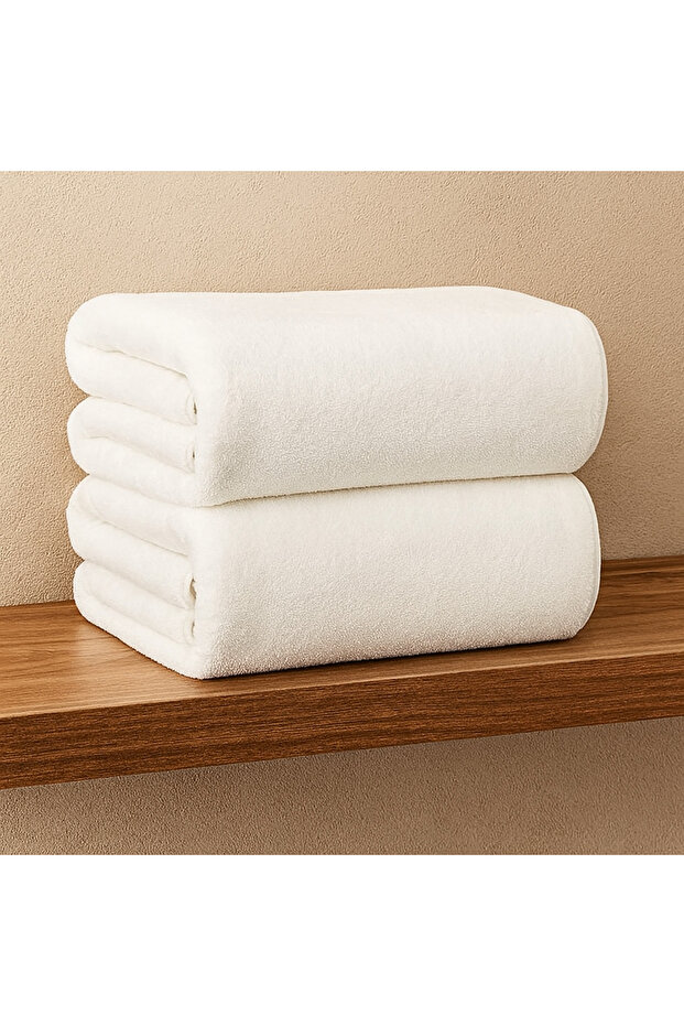 Oversized 2Pc Beach Towel 100x200cm Microfiber Pool Towel Soft & Large Bath Sheet, Spa Towel