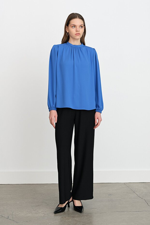 Pile Detaylı Bluz Saks - 3