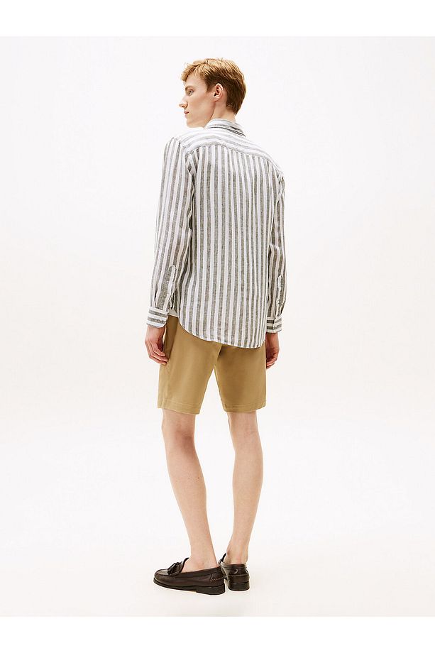 Regular Fit Stripe Linen Shirt - 5