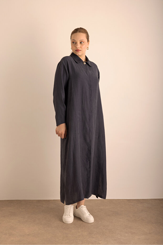 Önden Düğmeli Ferace - 6