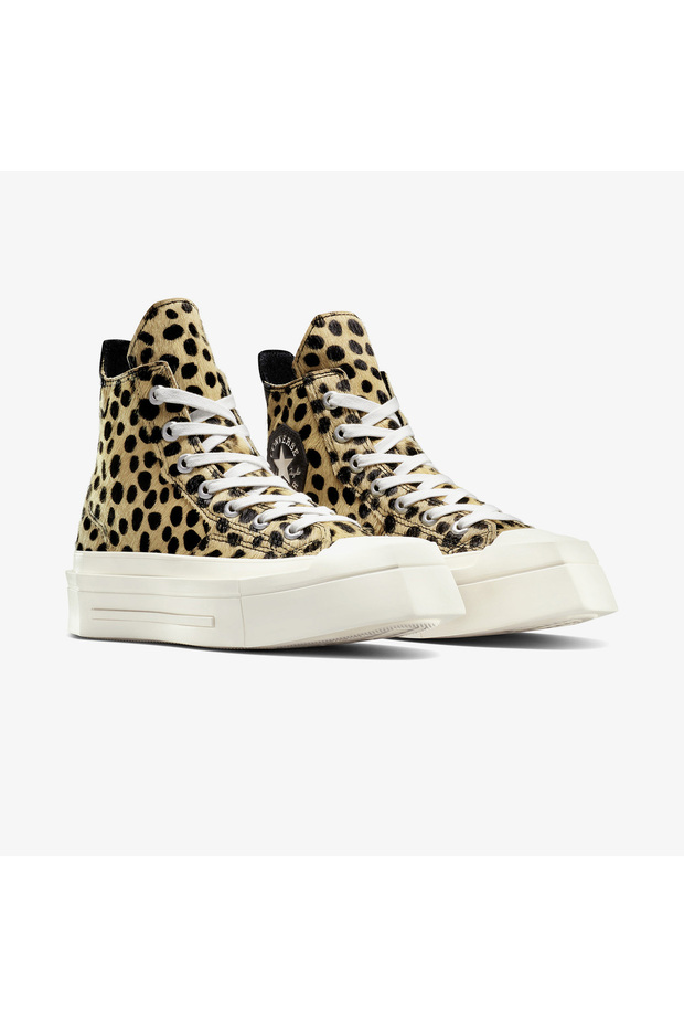 Chuck 70 Leopard Print De Luxe Squared Unisex Siyah Platform Sneaker - 2