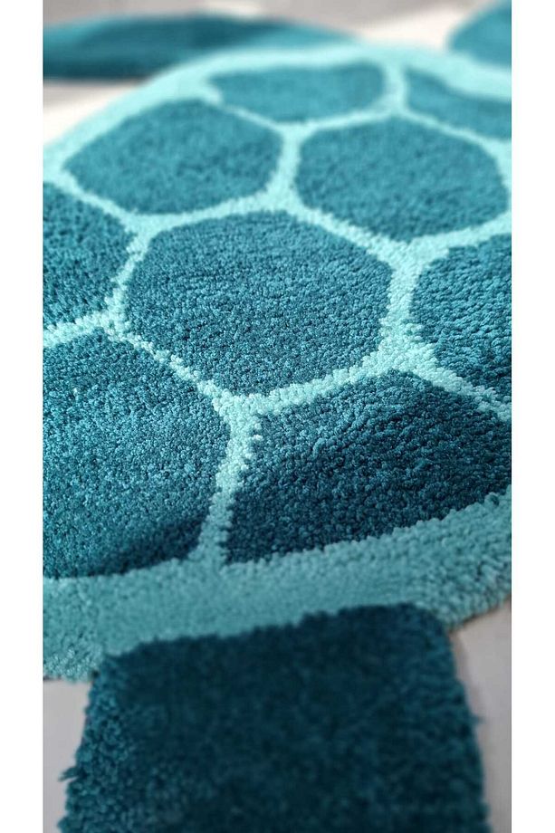 Punch Kaplumbağa Model Tufting Paspas (Çocuk Odası - Balkon - Kapı Önü - Banyo Paspası) - 3