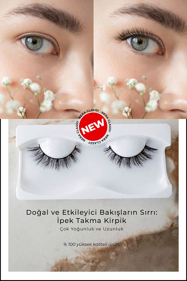 Tekrar Kullanılabilir İpek Takma Kirpik, Takma Kirpik Ultra Hafif - 2