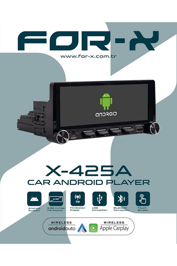 X-425A TEK DİN ANDROİD MULTİMEDYA HER ARAÇ UYUMLU 2/32 CARPLAY - 1