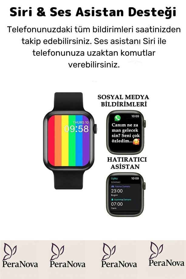 Özel Ips Ekran Spor Sağlık Sensörlü Ios Android Uyumlu Tansiyon Nabız Ölçer Akıllı Saat - 3
