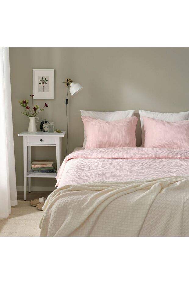Double Duvet Cover Set, Faint Pink, 240X220/50X60 cm